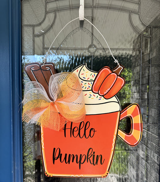 "Pumpkin Spice Latte" Door Hanger