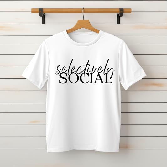"Selectively Social" Tee