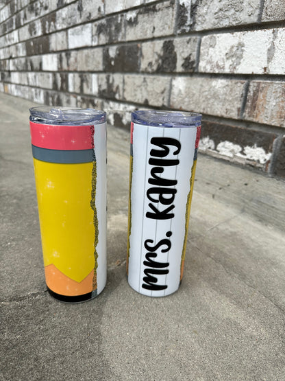 "Personalized Pencil" Metal Tumbler