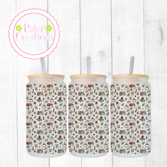 "Cozy Reader" Glass Tumbler/Mug Tumbler