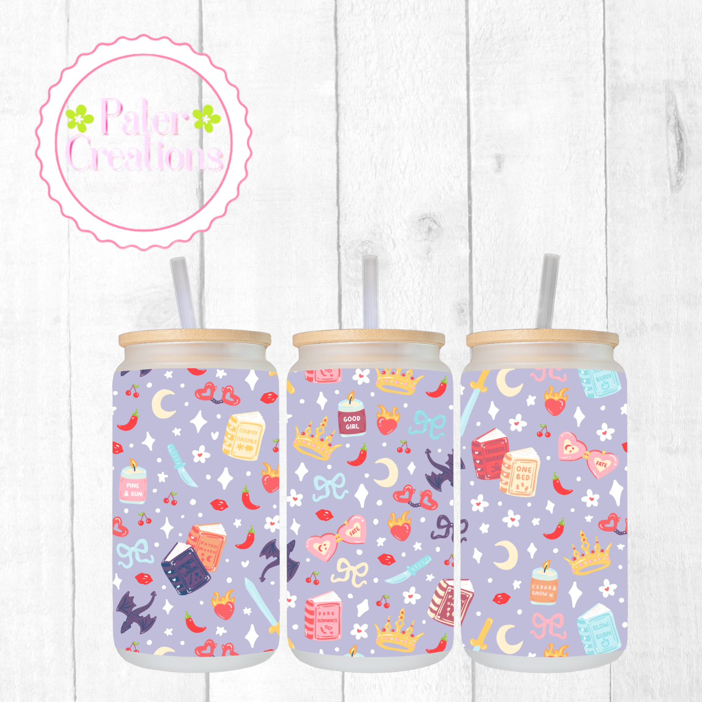 "Fantasy Romance" Glass Tumbler/Mug Tumbler